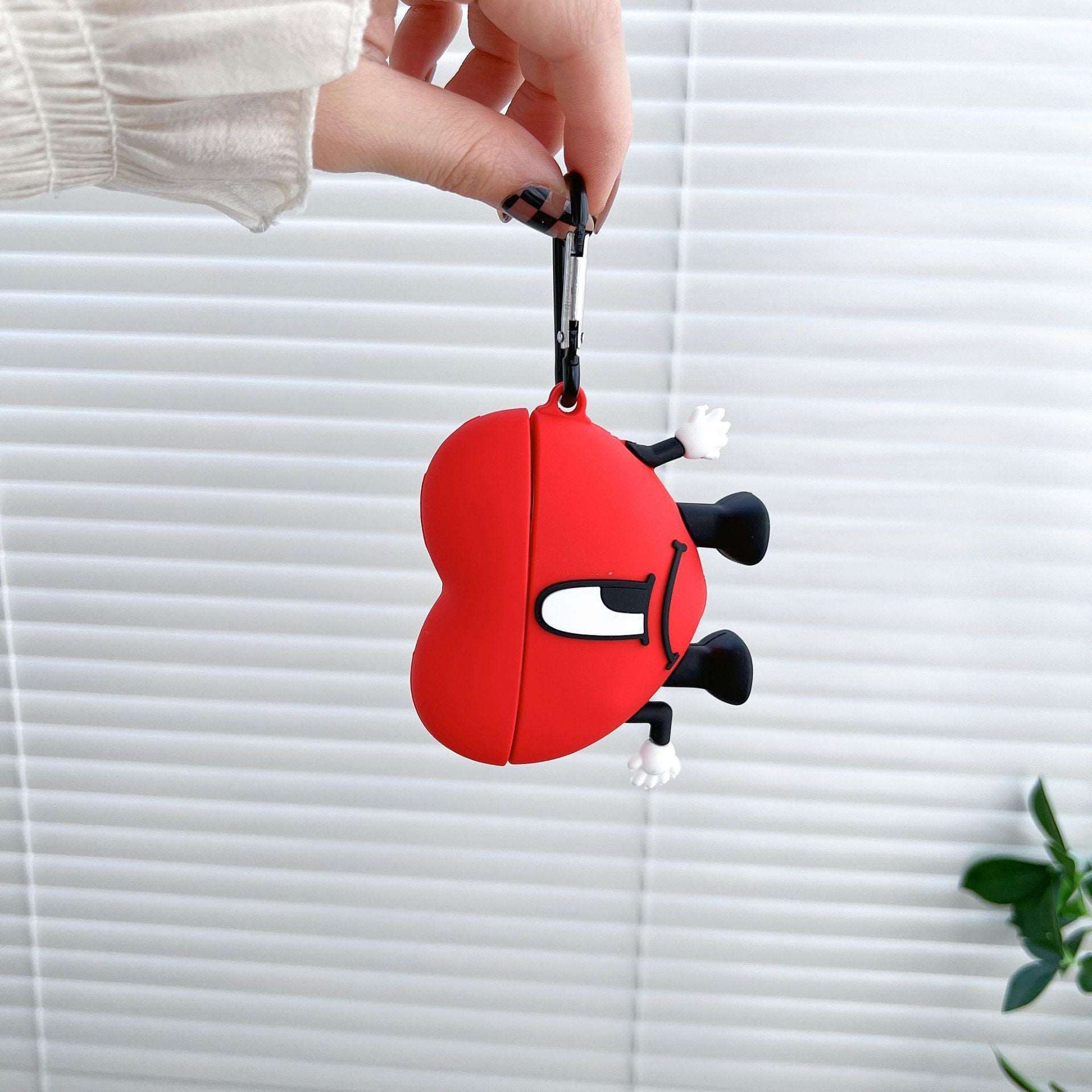 3D Red Bad Bunny Heart AirPod Case