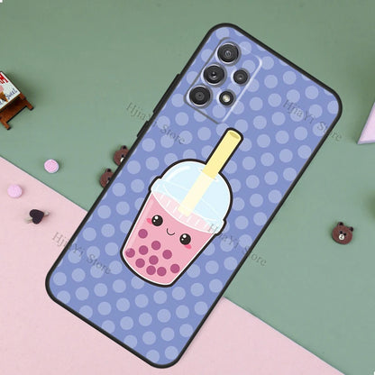 Boba Milk Tea Fundas For Samsung A53 A33 A23 A13 A73 A12 A22 A32 A42 A52 A72 A50 A51 A71 A14 A34 A54 Case