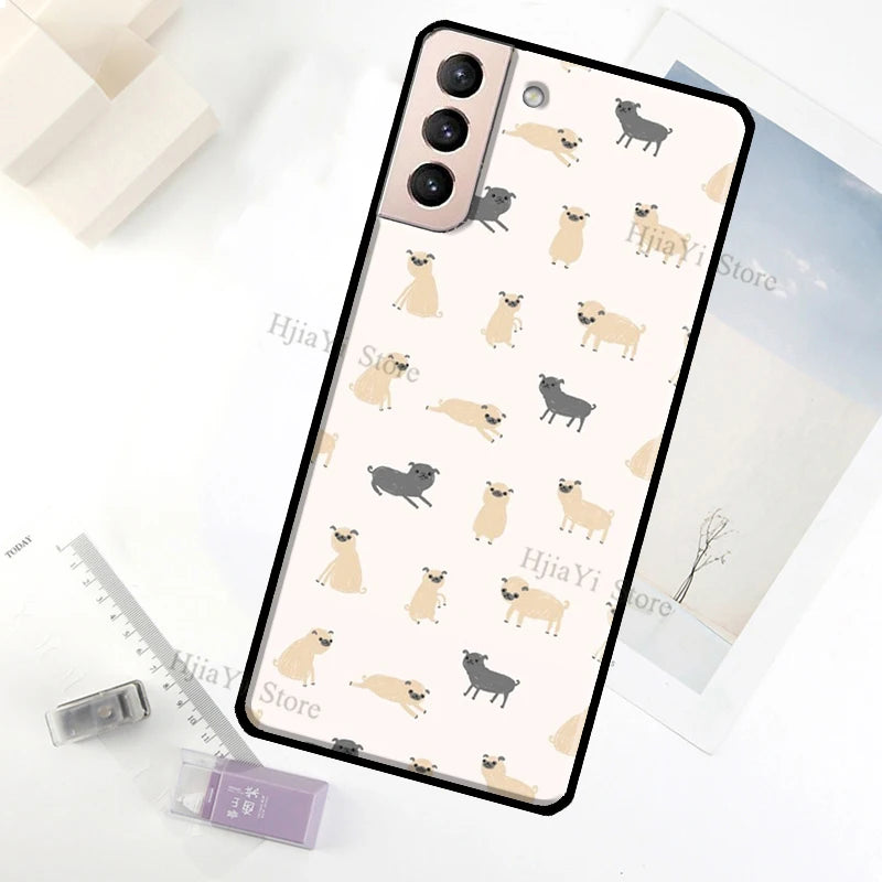 Funny Pug Dog Case For Samsung Galaxy S23 Ultra Note 20 10 S9 S10 Plus S20 S21 FE S22 Ultra Phone Cover