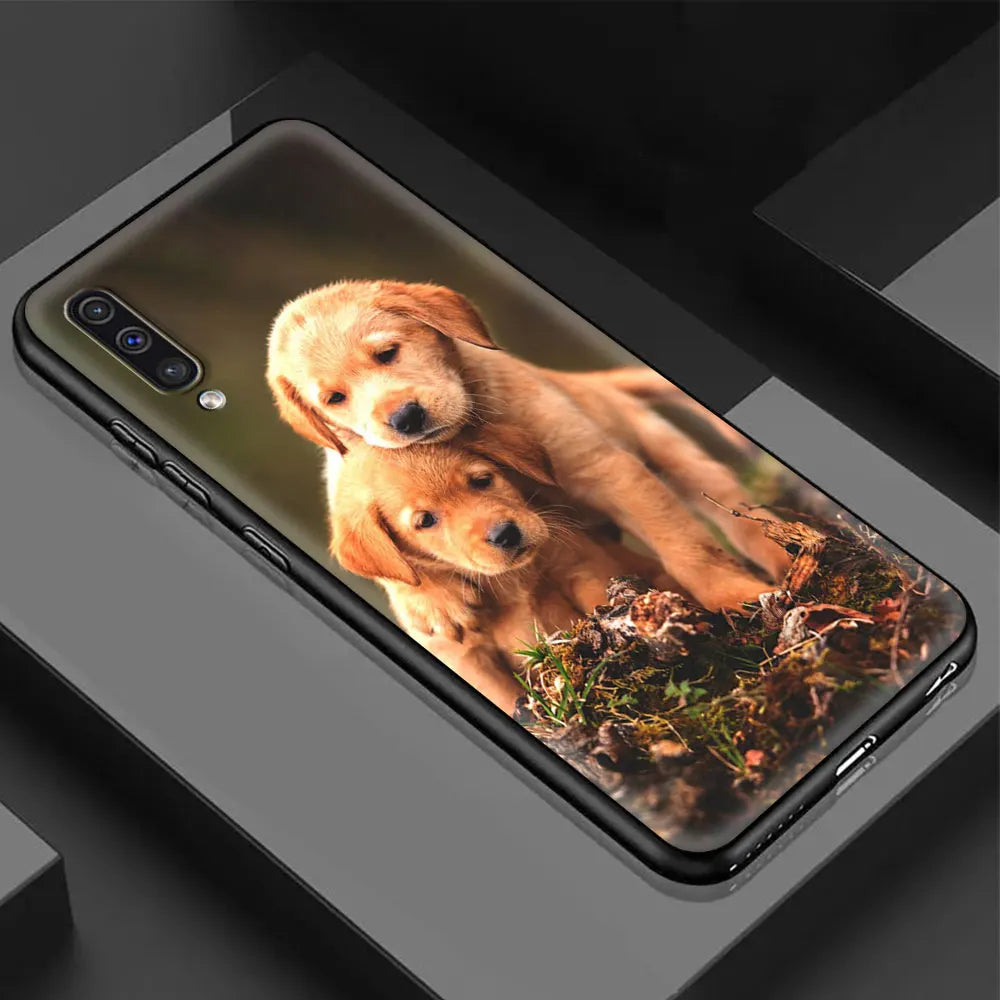 Cute Dog Phone Case for Samsung Galaxy A21S A50 A70 A12 A10 A10S A02S A20E A40 A20 A51 A71 A30 Soft Coque Capa