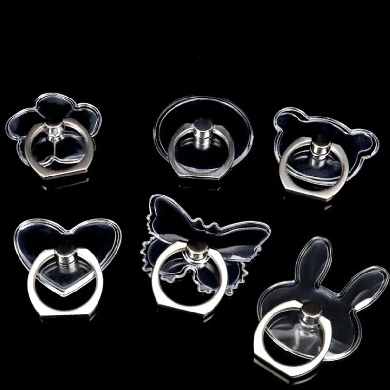 Universal Mobile Phone Holder Stand Finger Ring Magnetic For cute Cell Smart Phone Transparent holder for iphone 11 12 XS MAX