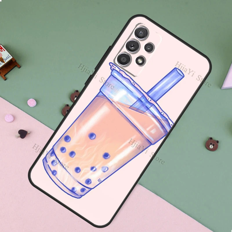 Boba Milk Tea Fundas For Samsung A53 A33 A23 A13 A73 A12 A22 A32 A42 A52 A72 A50 A51 A71 A14 A34 A54 Case