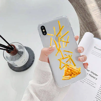 MaiYaCa Cute Food Fried French fries Pizza Phone Case for iphone 13 11 12 pro XS MAX 8 7 6 6S Plus X 5S SE 2020 XR case