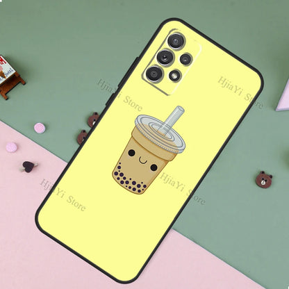 Boba Milk Tea Fundas For Samsung A53 A33 A23 A13 A73 A12 A22 A32 A42 A52 A72 A50 A51 A71 A14 A34 A54 Case