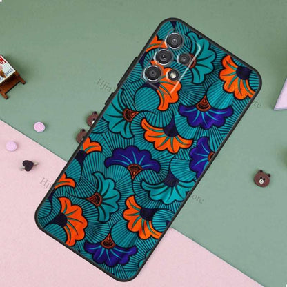 African Wax Fabric Fundas For Samsung A53 A33 A23 A13 A73 A12 A22 A32 A42 A52 A72 A50 A51 A71 A14 A34 A54 Case