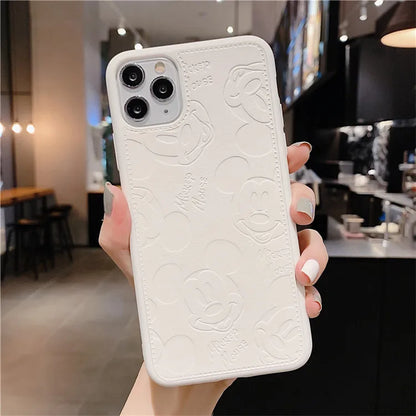 Cute Anime Mickey Mouse Cartoon Phone Case for iPhone 15 14 13 12 11 Pro Max Xr Xs 7 8 14 Plus 3D Disney Soft Silicone Cover