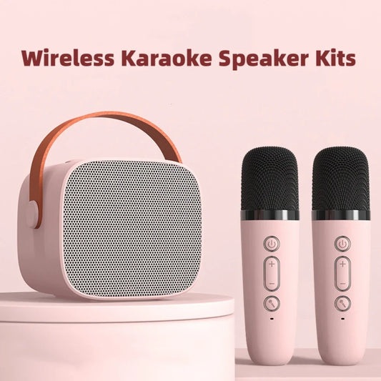Mini Karaoke Machine Portable Speaker With 1-2 Wireless Microphone for Kids and Adults for Home KTV Birthday Party Holiday Gifts