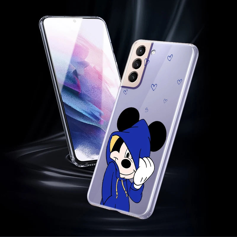 Mickey Minnie Mouse Transparent Phone Case For Samsung S23 S22 S21 S20 FE Ultra Pro Lite S10 S10E S9 S8 Plus 5G