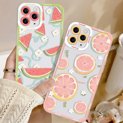 Summer Fruit Phone Case For Samsung Galaxy A42 A33 A32 5G A32 A21 A30 A20 A23 A22 A22 5G Watermelon Grape Shockproof Clear Cover