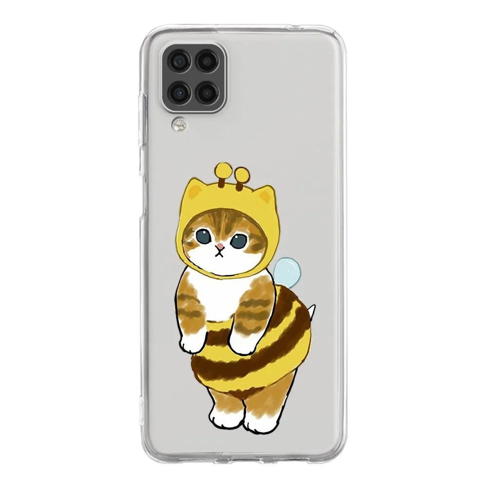 Cute Cat Art Cartoon Phone Case For Samsung Galaxy A13 A33 A73 A53 A23 A51 A71 A21S A12 A11 A31 A41 A03S A22 A52 A32 5G Cover