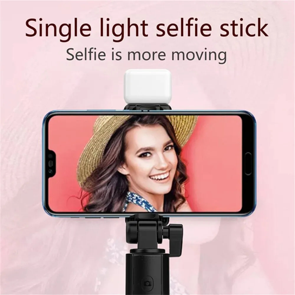 Cell Phone Selfie Stick Tripod Bluetooth Remote Wireless Selfi Stick Phone Holder Stand with Beauty Fill Light for Phone