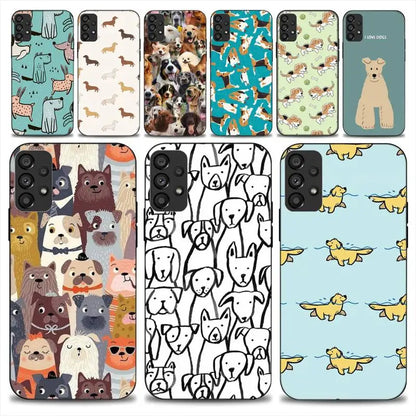 Cute Dog Phone Case For Samsung Galaxy S22 Ultra S21 S20 FE Plus Note 20 Soft Cover
