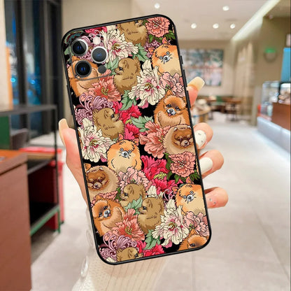 Pomeranian Dog Phone Case For iPhone 15 12 13 11 14 Pro Max Mini X XR XS Max 6S 7 8 Plus SE 2020 2022 Coque