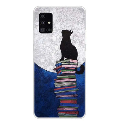 Black Cat Cartoon Cute For Samsung Galaxy A52 A53 A54 A12 A13 A14 A22 A23 A24 A32 A33 A34 Phone Case A02S A03S A04S A42 A72 A73