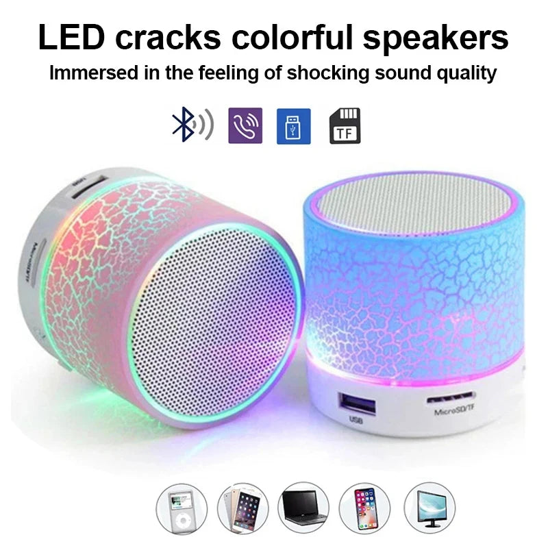 Portable Bluetooth Speaker Mini Wireless Speaker Colorful LED TF Card USB Subwoofer MP3 Music Sound Column For All Smartphones