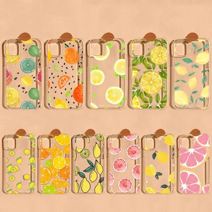 Fruit lemon Phone Case For iPhone 13 14 Pro Max XS XR 12 11 Pro 13 Mini 6 7 8 Plus Soft Clear Back Cover