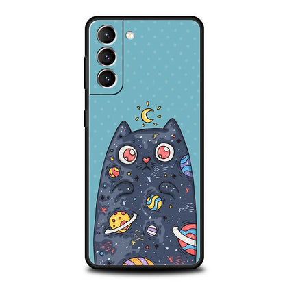 Fashion Cute Cat Aesthetics Phone Case For Samsung Galaxy S22 S20 FE S21 Ultra 5G S9 S8 S10 Plus S10E Note 10 Lite 20 Soft Cover