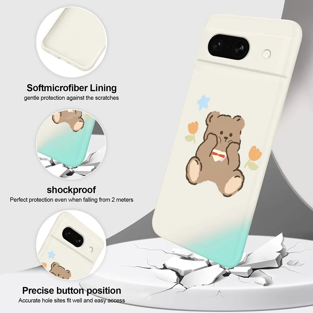 A Hardworking Cat Phone Case for Google Pixel 7a 7Pro 7 Shockproof Soft Liquid Silicone Coque Capa for Pixel 6a 6 6Pro Capas