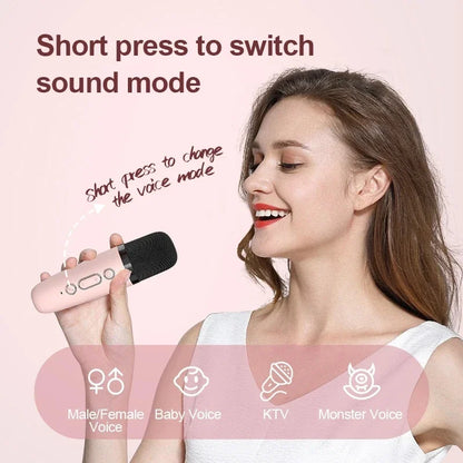Mini Karaoke Machine Portable Speaker With 1-2 Wireless Microphone for Kids and Adults for Home KTV Birthday Party Holiday Gifts