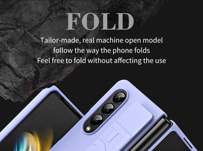 Matte Silky Hard Plastic Grip Case Strap For Samsung Galaxy Z Fold 5 4 3 2 5G Wristband Elastic Band Armor Cover For Fold3 Fold4