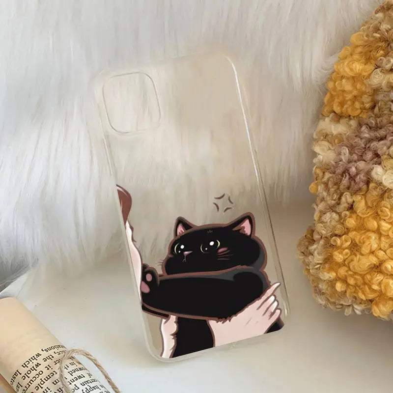 Again Don't Kiss Me Funny Cute Cat Phone Case For iPhone 14 13 12 11 Pro Max XS X XR SE 2020 6 7 8 Plus Mini Protective Cover