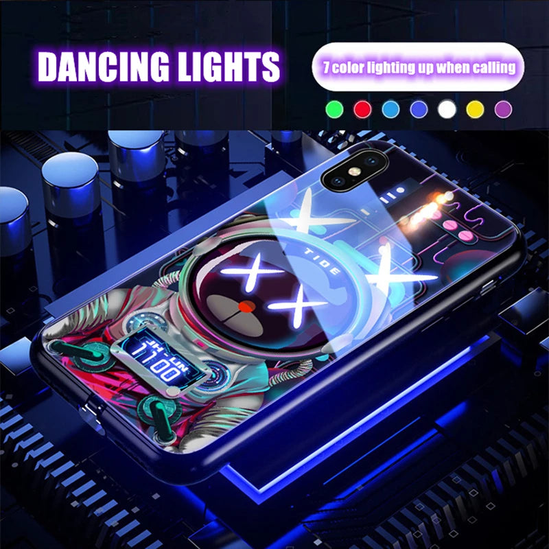 Punk Style LED Light Source Luminous Case for iPhone 15 14 12 13 Pro Max Plus Samsung S23 S21 S22 Plus Ultra for Trendsetters