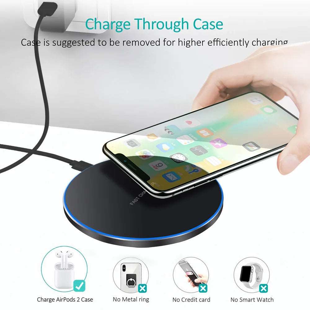 30W Fast Wireless Charger Pad for iPhone 14 13 12 11 Pro Max Samsung Galaxy S22 S21 S20 S10 S9 Xiaomi Wireless Charging Station