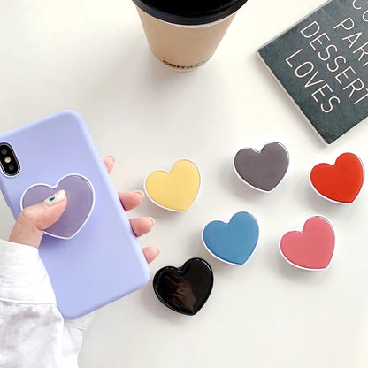 Universal Heart Shaped Phone Socket Holder Finger Grip Bracket Support Telephone for IPhone 15 14 13 Samsung Pocket Socket Stand