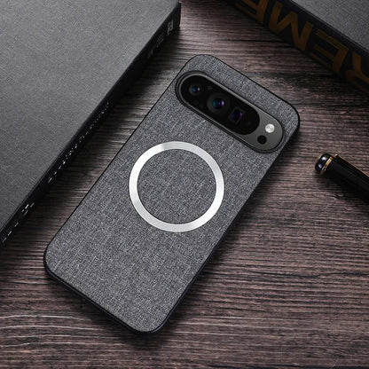 For Pixel 8A Case Fabric Cloth MagSafe Case For Google Pixel 9 XL 9XL 8 7 6 Pro 8A 7A 6A Magnetic Charging PC Shockproof Cover