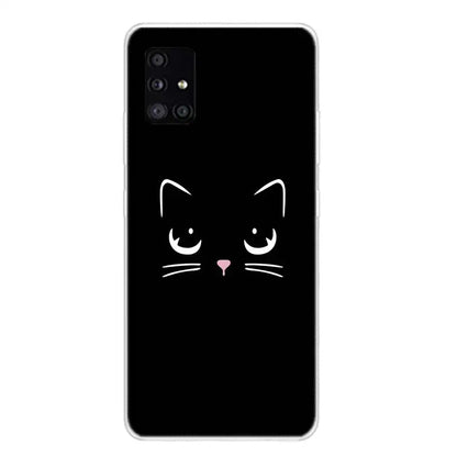 Black Cat Cartoon Cute For Samsung Galaxy A52 A53 A54 A12 A13 A14 A22 A23 A24 A32 A33 A34 Phone Case A02S A03S A04S A42 A72 A73