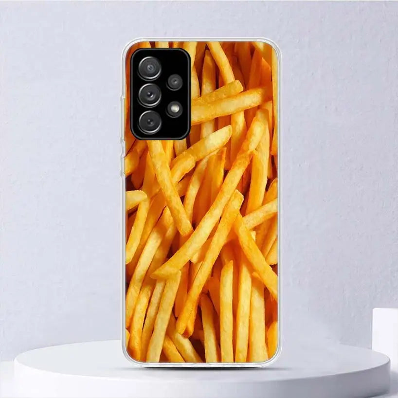 Food French Fries Beer Cheese Soft Case For Samsung Galaxy A52 A53 A54 A32 A34 A22 A24 A12 A14 Phone Cover A33 A23 A13 A02S A03S