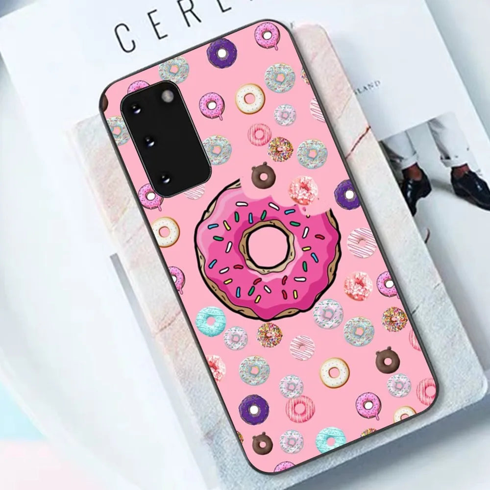 Cartoon Donut Phone Case For Samsung S 9 10 20 21 22 23 30 23plus lite Ultra FE S10lite Fundas