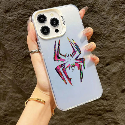 Color Spider Matte Laser Phone Case For iPhone 11 12 13 14 15 Pro Max XS X XR 7 8 15 Plus SE 2020 Shockproof Armour Bumper Cover