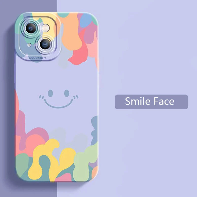 Luxury ice cream Smile Face Case For Samsung S24 S22 Ultra S23 Plus S21 S20 FE A32 A72 A73 A33 A13 A53 A52 A34 A14 A54 5G Cover