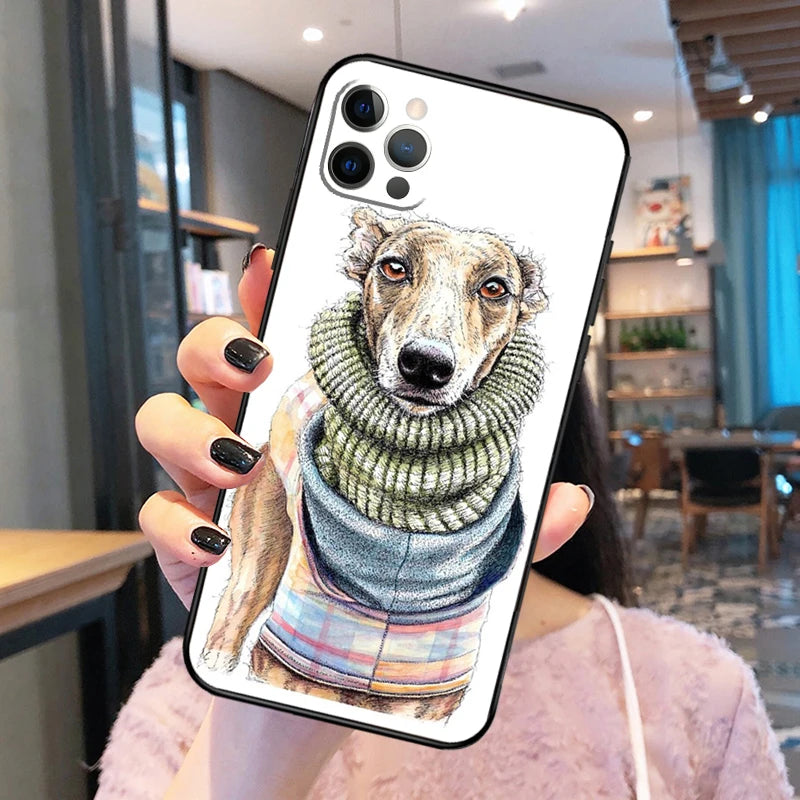 Galgo Greyhound Dog Phone Case For iPhone 14 15 13 12 11 Pro Max mini XR X XS Max 7 8 Plus SE 2020 Back Cover