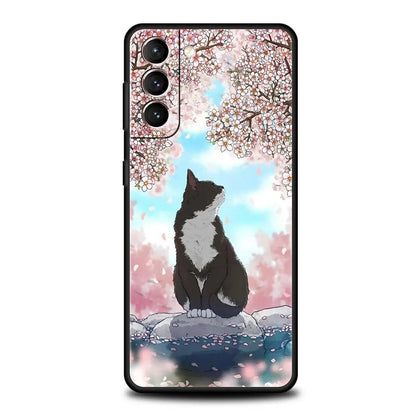 Fashion Lovely Cats TPU Phone Case For Samsung Galaxy S22 5G S20 Ultra S21 FE S10 S9 Plus S10E S8 Note 10 Lite 20 Silicone Cover