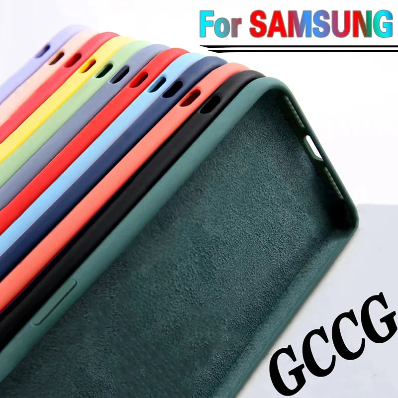 Case For Samsung Galaxy S24 PLUS S23 ULTRA A04 A14 A15 A25 A34 A54 M23 M33 M53 M54 Luxury Original Liquid Silicone Soft Cover