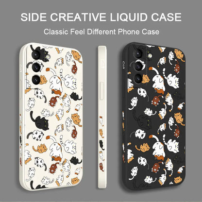 Cat Rolling Phone Case For Samsung Galaxy S23 S22 S21 S20 Ultra Plus FE S10 S9 S10E Note 20 ultra 10 9 Plus Cover