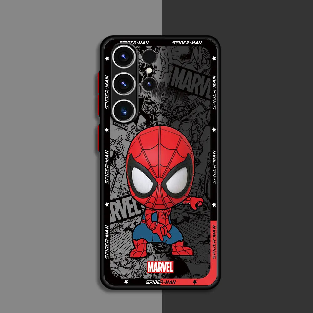 Cover Phone Case for Samsung Galaxy S24 Plus S22 S9 S10 Plus S21 S23 FE S20 FE S23 Ultra Cartoon Marvel Spiderman Groot