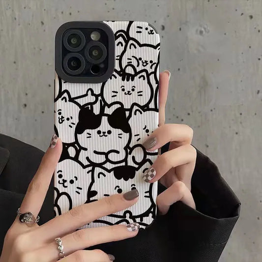 Cute Cat Rabbit Leopard Bear Animal Pattern Soft Case For iPhone 11 12 13 14 15 Pro Max 15 14plus 12 13 Mini X XR XS Max 7 8Plus