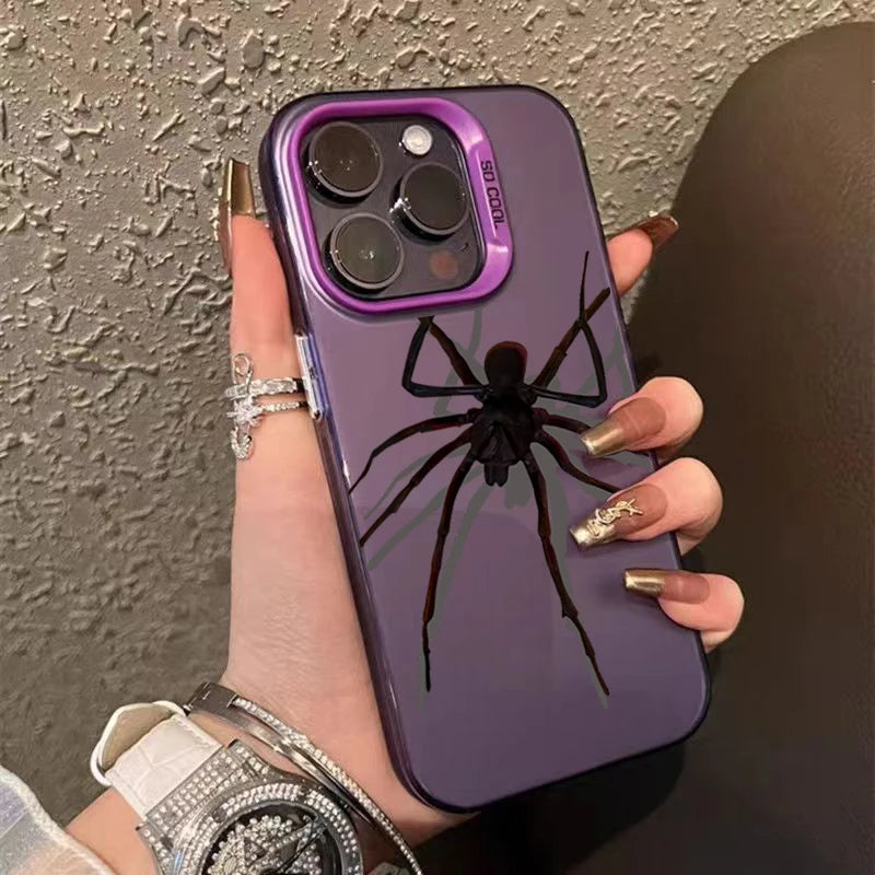 Color Spider Matte Laser Phone Case For iPhone 11 12 13 14 15 Pro Max XS X XR 7 8 15 Plus SE 2020 Shockproof Armour Bumper Cover