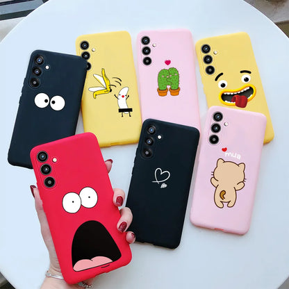 Silicone Phone Case For Samsung Galaxy A54 5G A34 A14 A24 Cover TPU Protective Soft Cat Para Funda for SAMSUNG A54 A 54 5G Cases