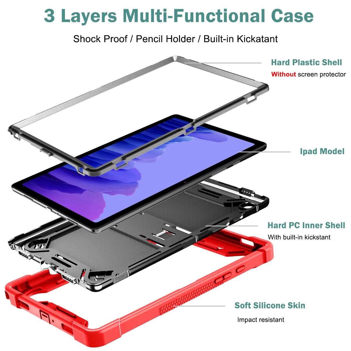 Armor Stand Case For Samsung Galaxy Tab A9 Plus SM-X210 SM-X216 SM-X218 Rugged Cover A9 8.7 SM-X110 SM-X115 SM-X117 Tablet