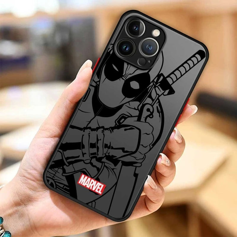 Phone Case For Apple iPhone 11 12 13 14 15 Pro 15 Pro Max 15 Plus XR 12mini 13mini Clear Marvel Groot Spider Iron Man Studio