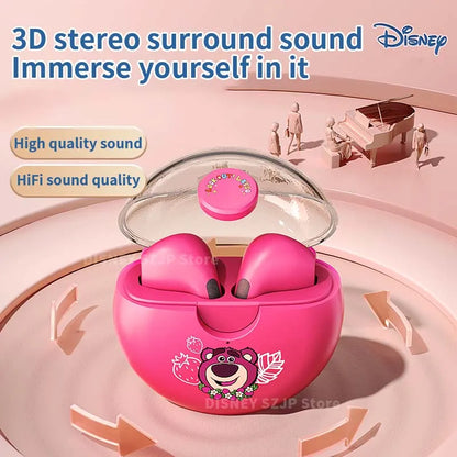 New Disney Q50 Stitch Angel Wireless Bluetooth 5.3 Earphones HiFi Surround Sound Headset Smart Touch Headphone Long Endurance