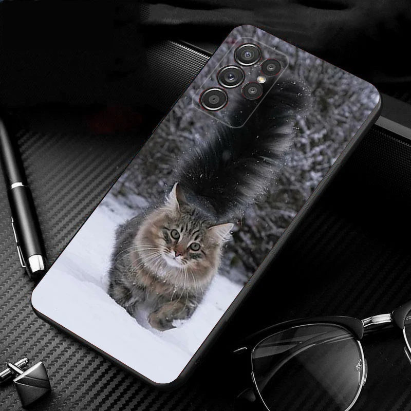 Phone Case for Samsung Galaxy S23 S22 S21 S20 Ultra S20 S22 S21 S10 S9 Plus S10E S20FE Maine Coon Cat