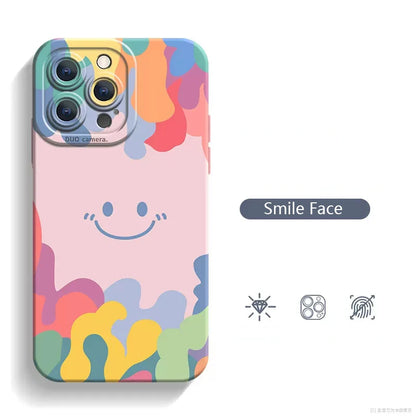 Luxury ice cream Smile Face Case For Samsung S24 S22 Ultra S23 Plus S21 S20 FE A32 A72 A73 A33 A13 A53 A52 A34 A14 A54 5G Cover