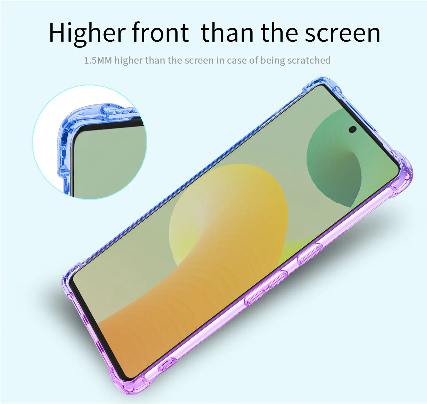 Four Corner Shockproof Silicone Back Cover For Google Pixel 8 Pro 7A 7 6 6A 5A 5 XL Gradient Rainbow Translucent Soft Phone Case