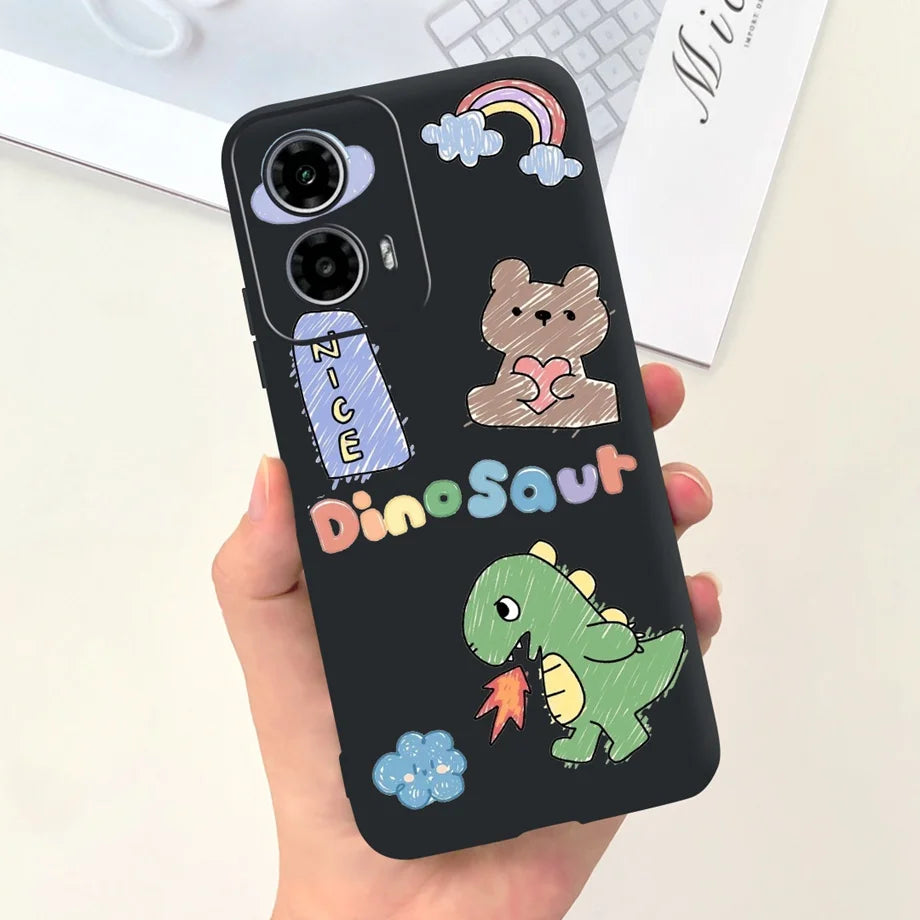 For Motorola Moto G34 / G24 / G04 / G24 Power Phone Case Soft Matte Silicone Cartoon Animal Fashion Bumper For Motorola G24 G04