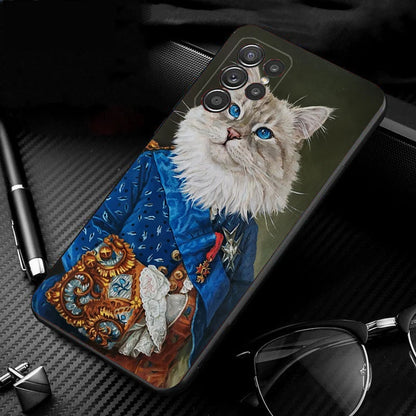 Phone Case for Samsung Galaxy S23 S22 S21 S20 Ultra S20 S22 S21 S10 S9 Plus S10E S20FE Van Gogh Art Cat Case